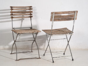 Sillas plegables antiguas de jardín (c.1920). Conjunto de 2 piezas #2
