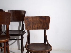 Antiguas sillas de comedor de madera curvada (c.1920). Conjunto de 4 piezas #6