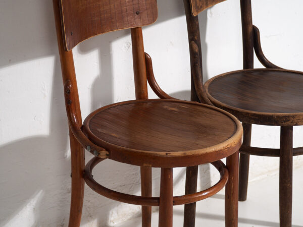 Antiguas sillas de comedor de madera curvada (c.1920). Conjunto de 4 piezas #6
