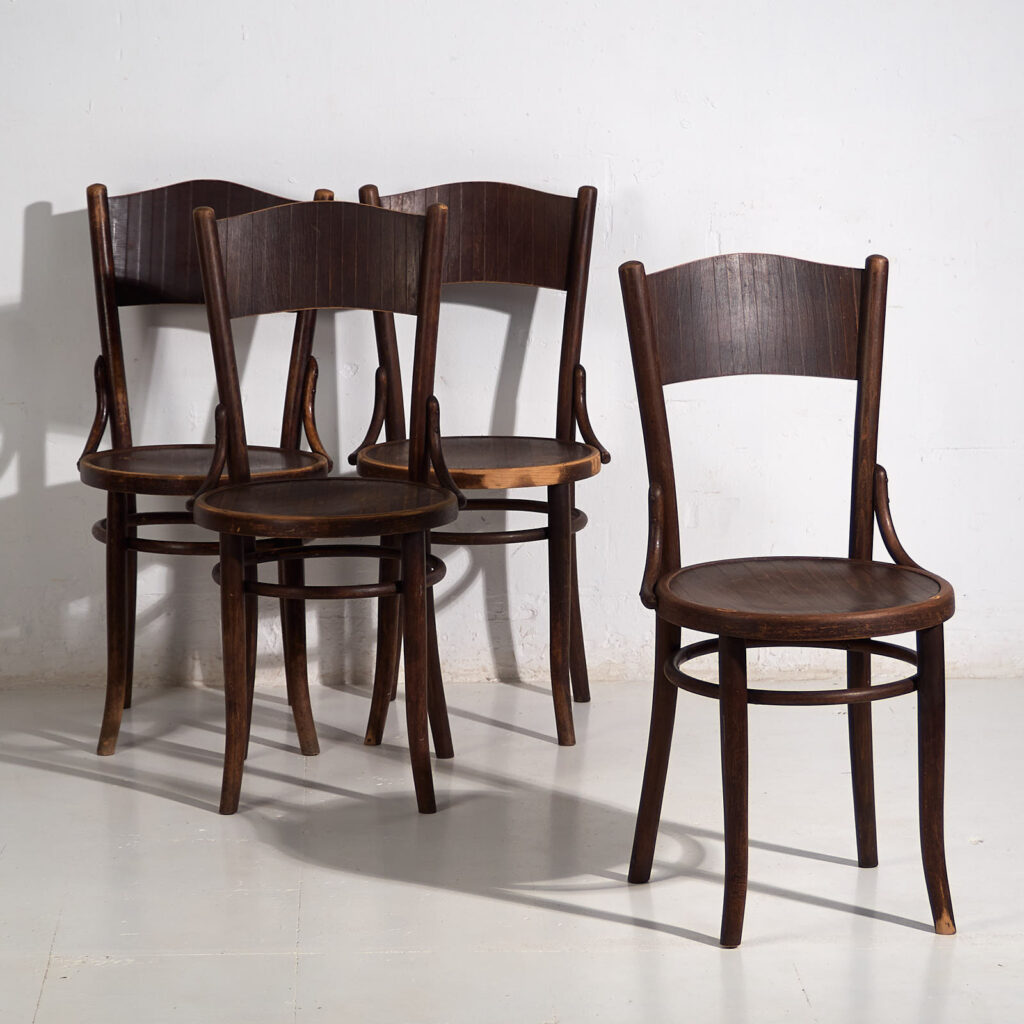 Sillas antiguas de madera curvada Thonet-Mundus (c.1920). Conjunto de 4 piezas #3