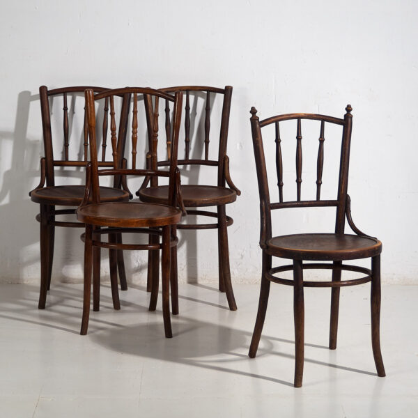 Sillas antiguas de estilo vienés (c.1920). Conjunto de 4 piezas #4