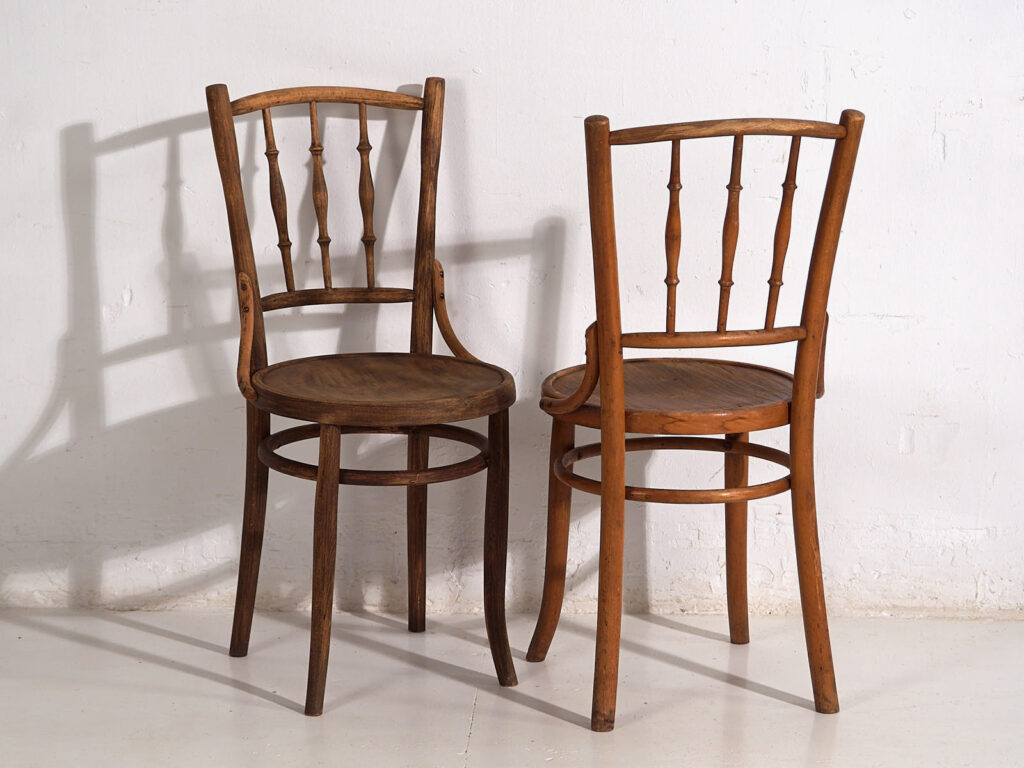 Sillas de comedor antiguas de madera curvada (c.1920). Conjunto de 6 piezas #2