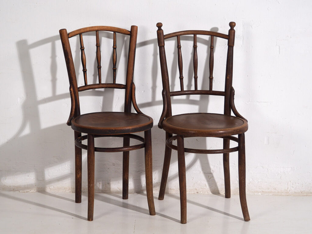 Sillas de comedor antiguas de madera curvada (c.1920). Conjunto de 6 piezas #2