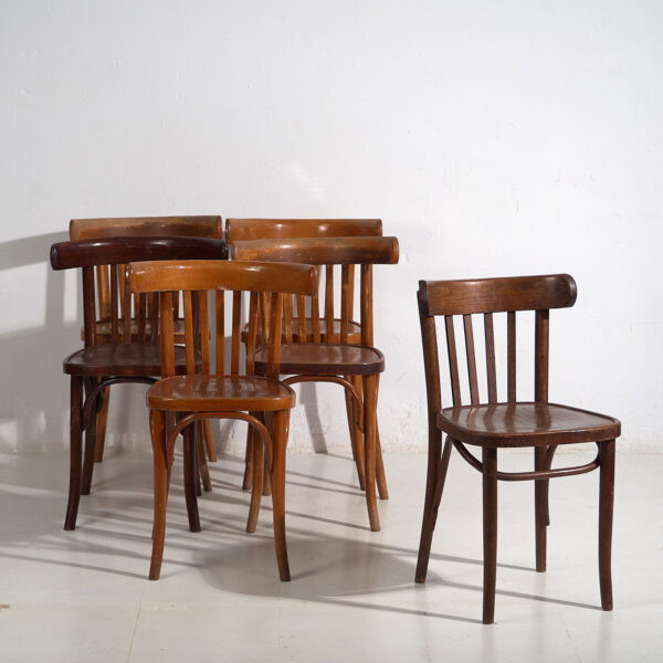 Sillas bistró antiguas (c.1920). Conjunto de 6 piezas #1