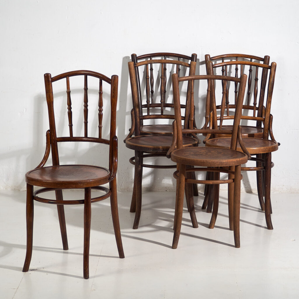 Sillas antiguas de estilo café parisino (c.1920). Conjunto de 6 piezas #3