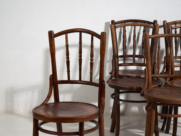 Sillas antiguas de estilo café parisino (c.1920). Conjunto de 6 piezas #3