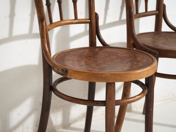 Sillas antiguas de estilo café parisino (c.1920). Conjunto de 6 piezas #3