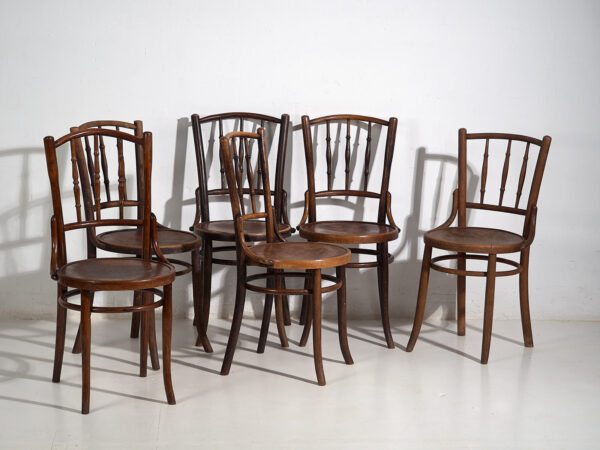 Sillas antiguas de estilo café parisino (c.1920). Conjunto de 6 piezas #3