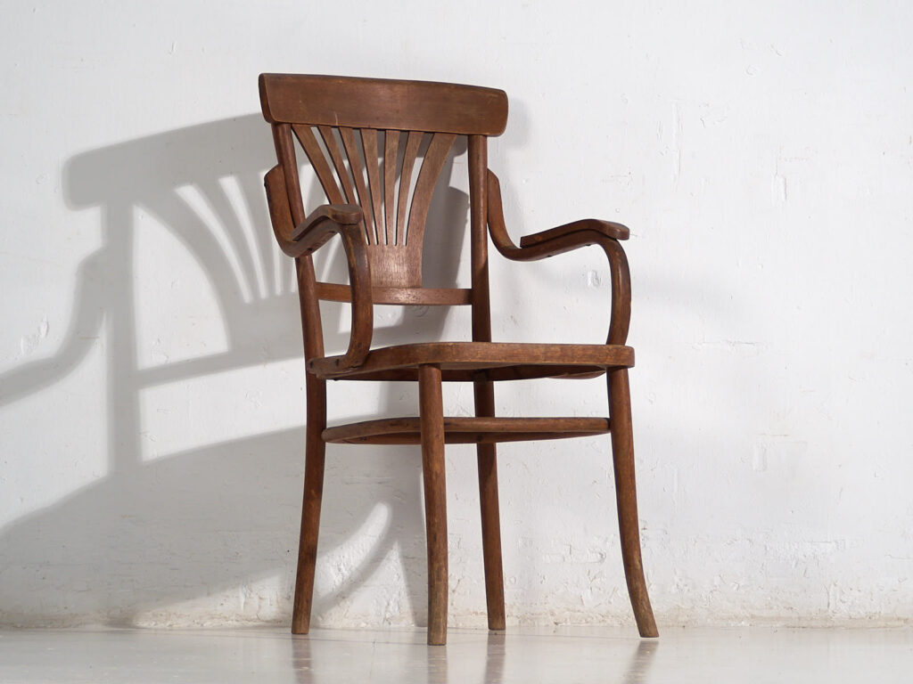 Silla antigua de oficina en madera curvada (c.1920) #6