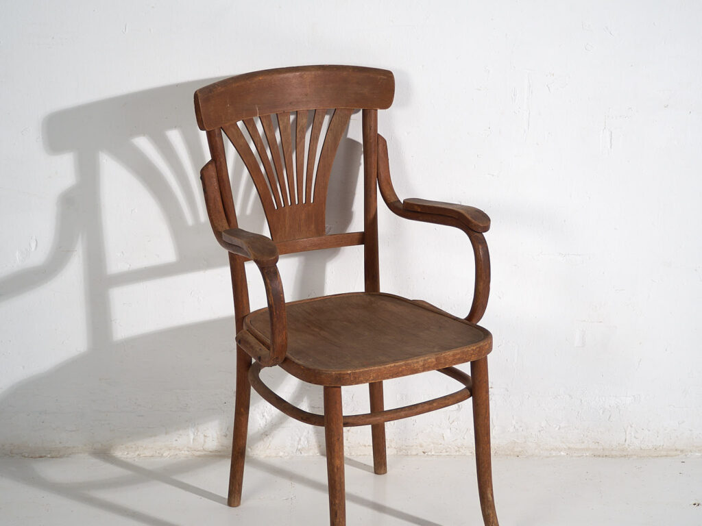 Silla antigua de oficina en madera curvada (c.1920) #6
