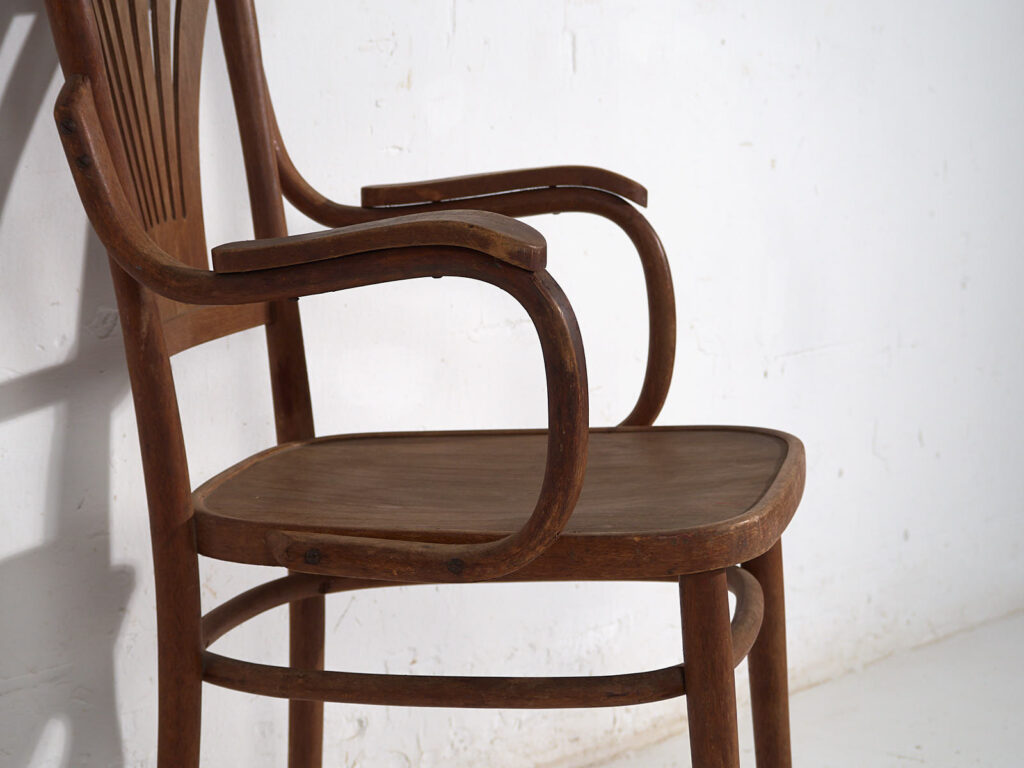 Silla antigua de oficina en madera curvada (c.1920) #6