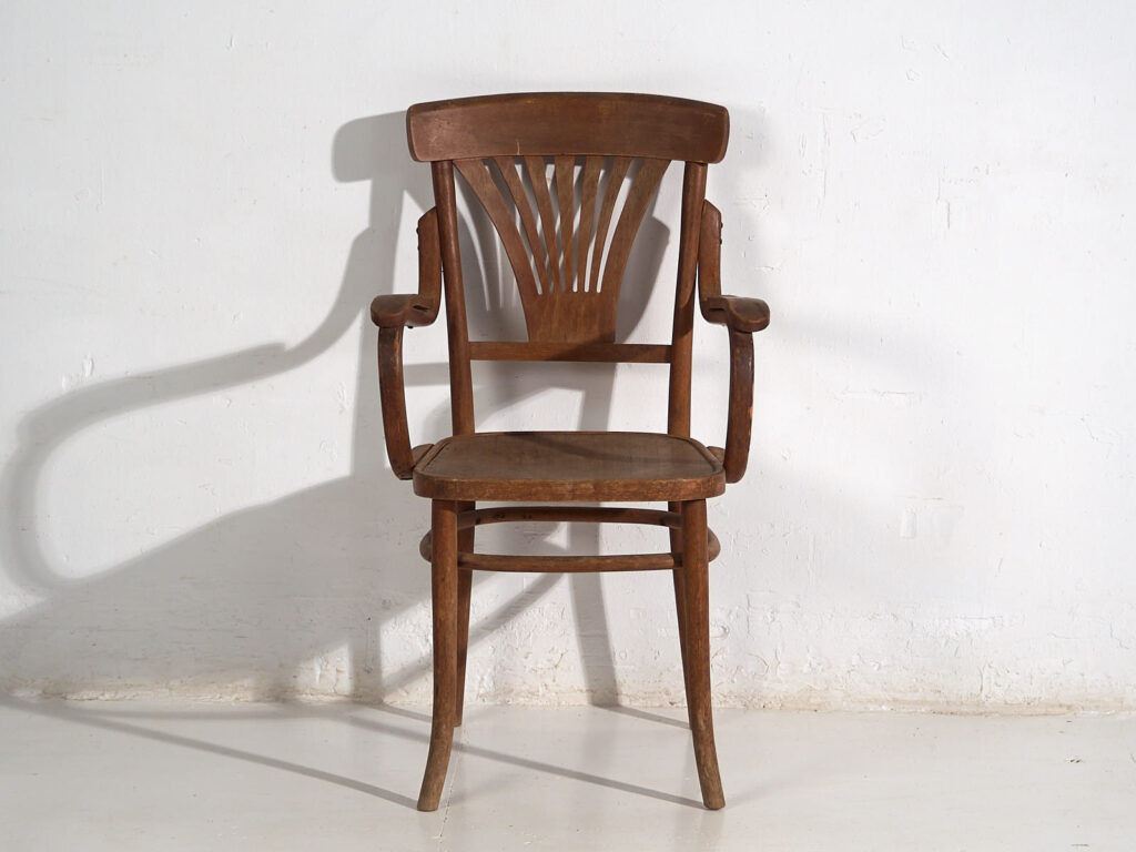 Silla antigua de oficina en madera curvada (c.1920) #6