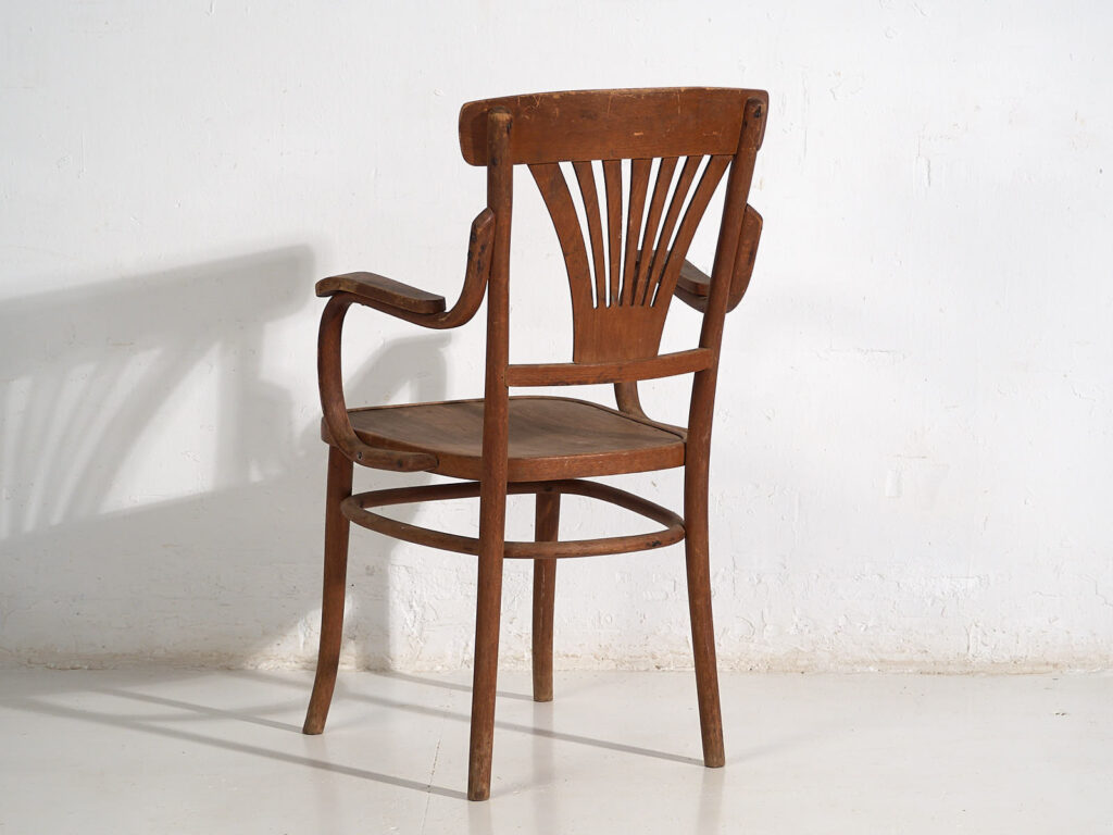 Silla antigua de oficina en madera curvada (c.1920) #6