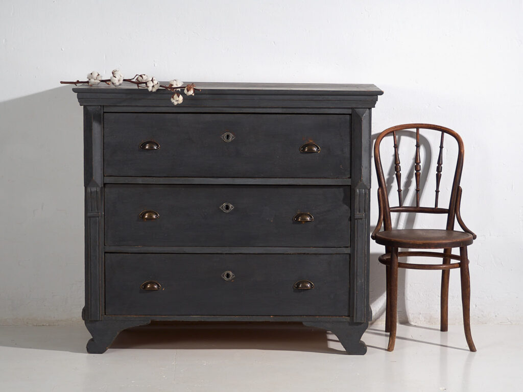 Cómoda antigua de color gris (c.1920) #26