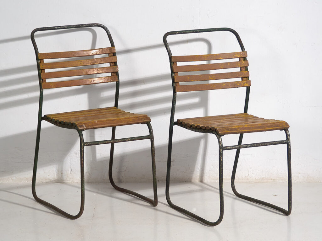 Sillas de jardín antiguas (c.1920). Conjunto de 2 piezas #32