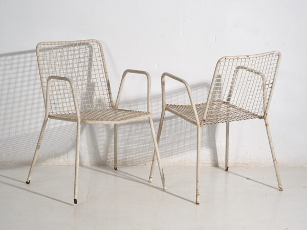 Sillas de exterior antiguas con reposabrazos (c.1920). Conjunto de 4 piezas #4