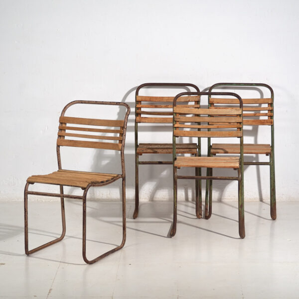 Sillas para jardín antiguas (c.1920). Conjunto de 4 piezas #1