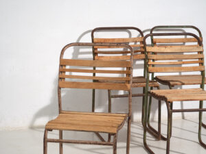 Chaises de jardin anciennes (c.1920). Ensemble de 4 pièces #1