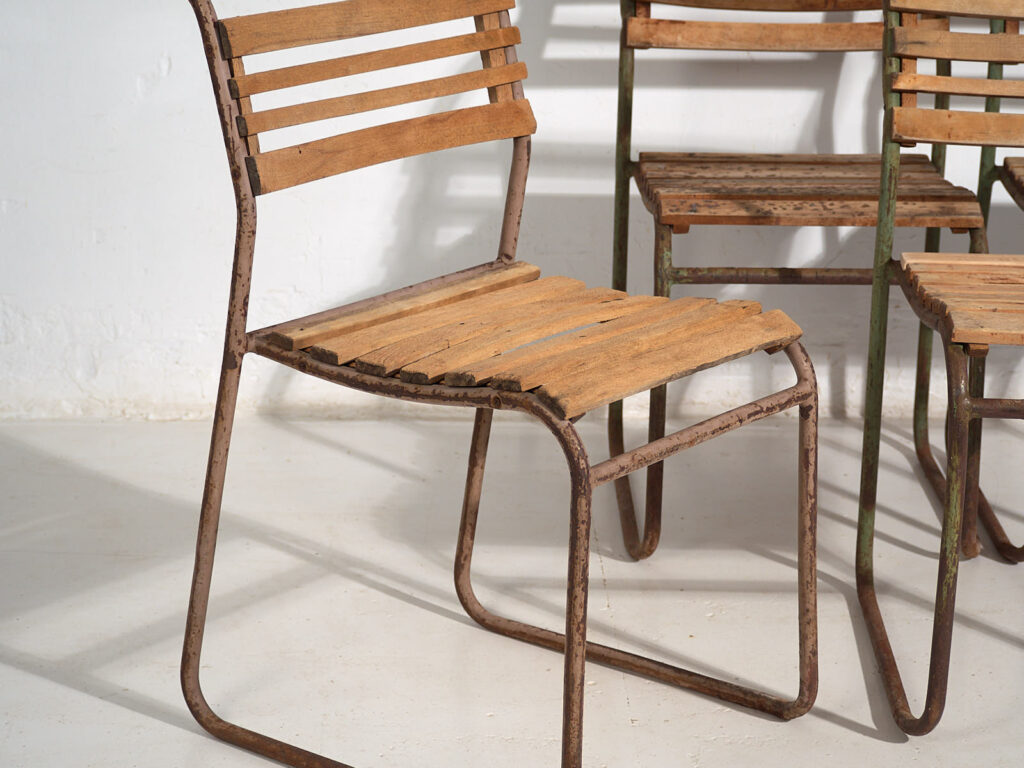Chaises de jardin anciennes (c.1920). Ensemble de 4 pièces #1