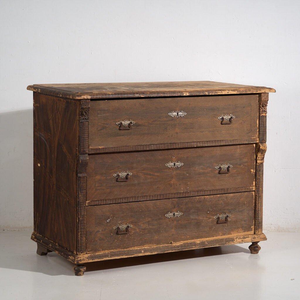 Antique chest of drawers with dark patina (c.1920) #43