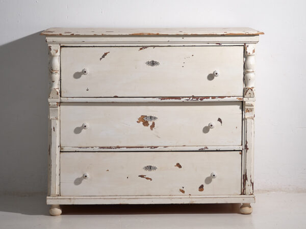 Cajonera antigua de estilo provenzal blanca (c.1920) #44