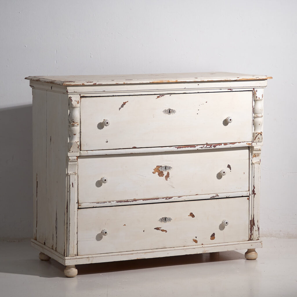 Ancienne commode blanche de style provençal (c.1920) #44