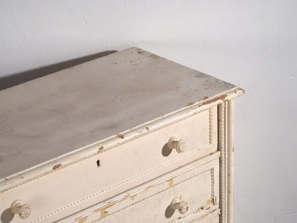 Cajonera alta antigua de color blanco (c.1920) #60