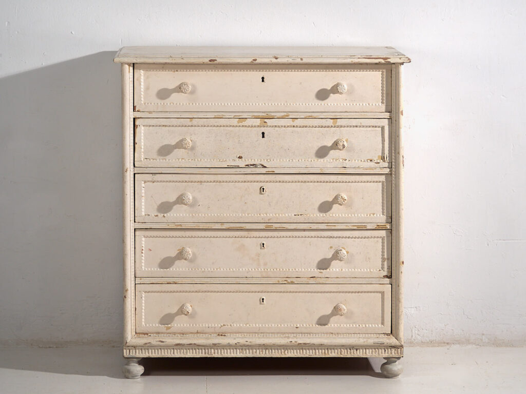 Antique white tall chest of drawers (c.1920) #60