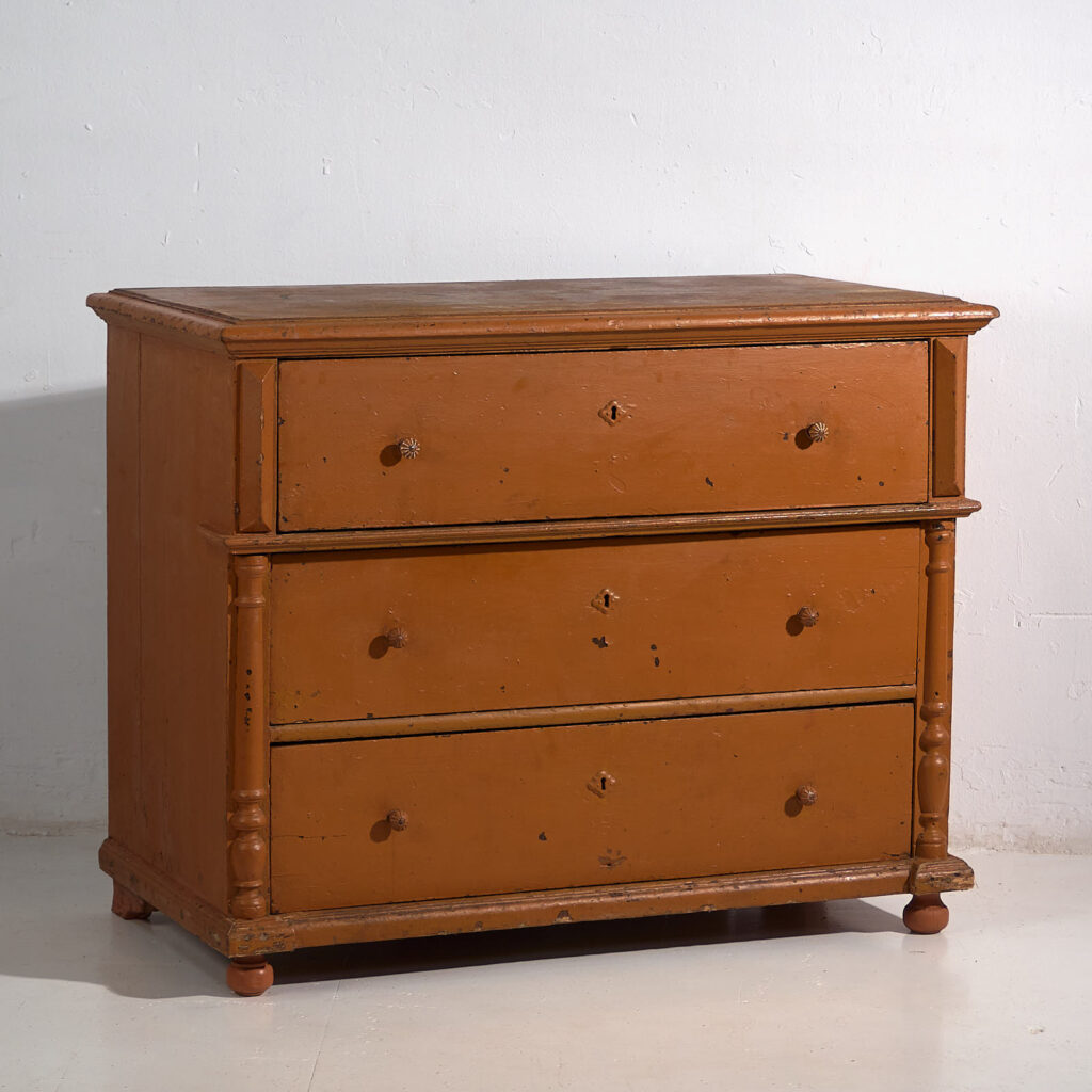Antique chest of drawers with ochre patina (c.1920) #72