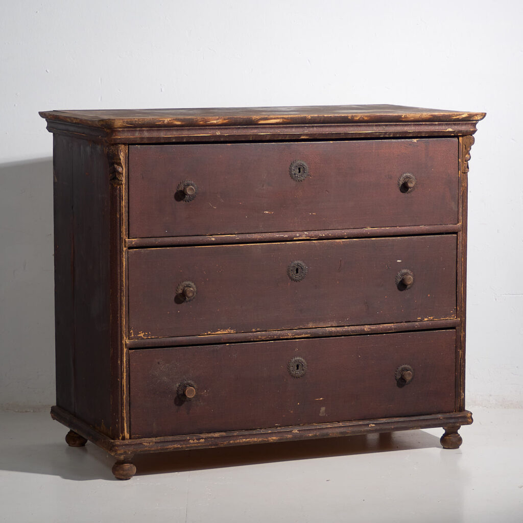 Antique chest of drawers with dark patina (c.1920) #74
