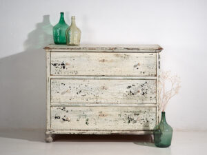 Large antique chest of drawers with white patina (c.1920) #42