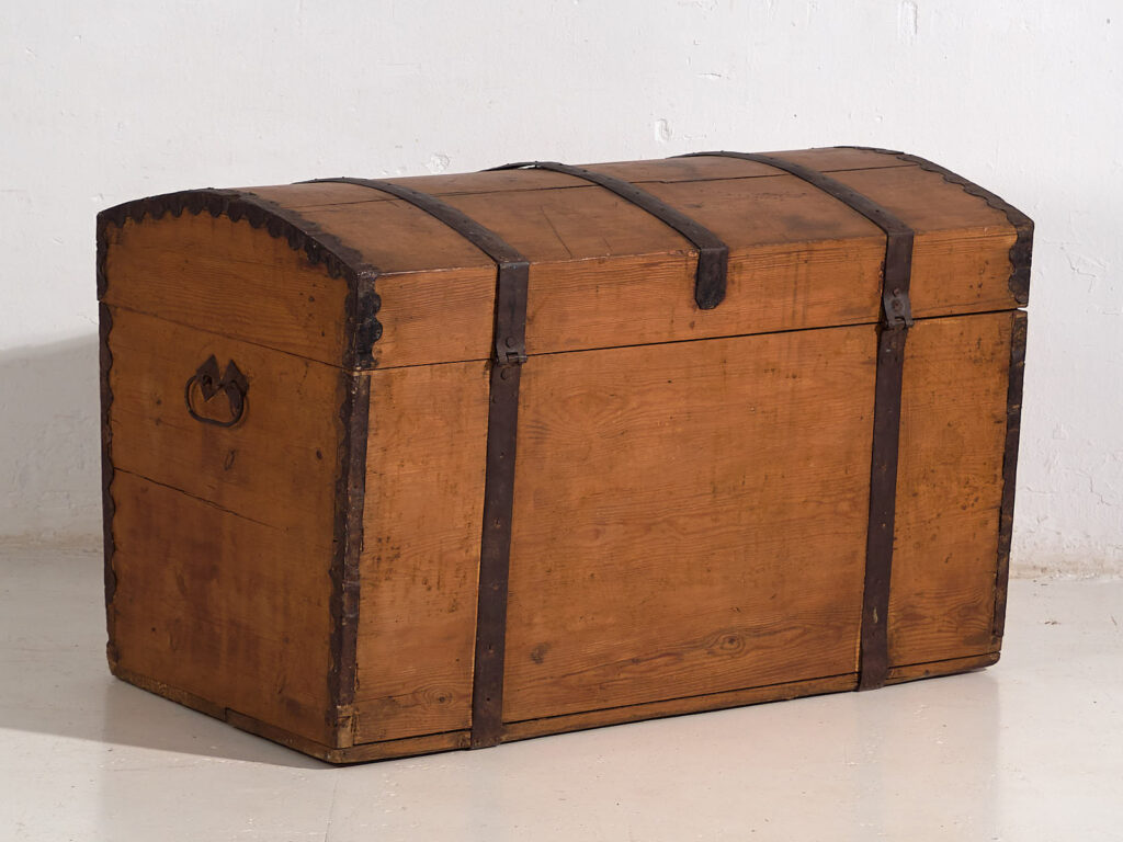 Malle ancienne à cadre métallique (c.1900) #80