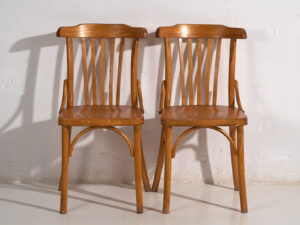 Sillas de café antiguas de madera curvada (c.1920). Conjunto de 2 piezas #4