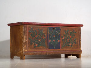 Antique wedding chest with polychrome floral motifs (c.1860) #104