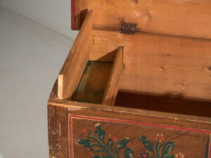 Antique wedding chest with polychrome floral motifs (c.1860) #104
