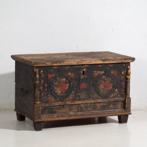 Antiguo cofre con decoración floral (c.1920) #8