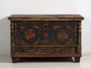 Antiguo cofre con decoración floral (c.1920) #8