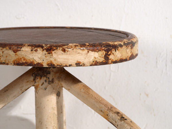 Industrial stool with white patina (c.1950) #7