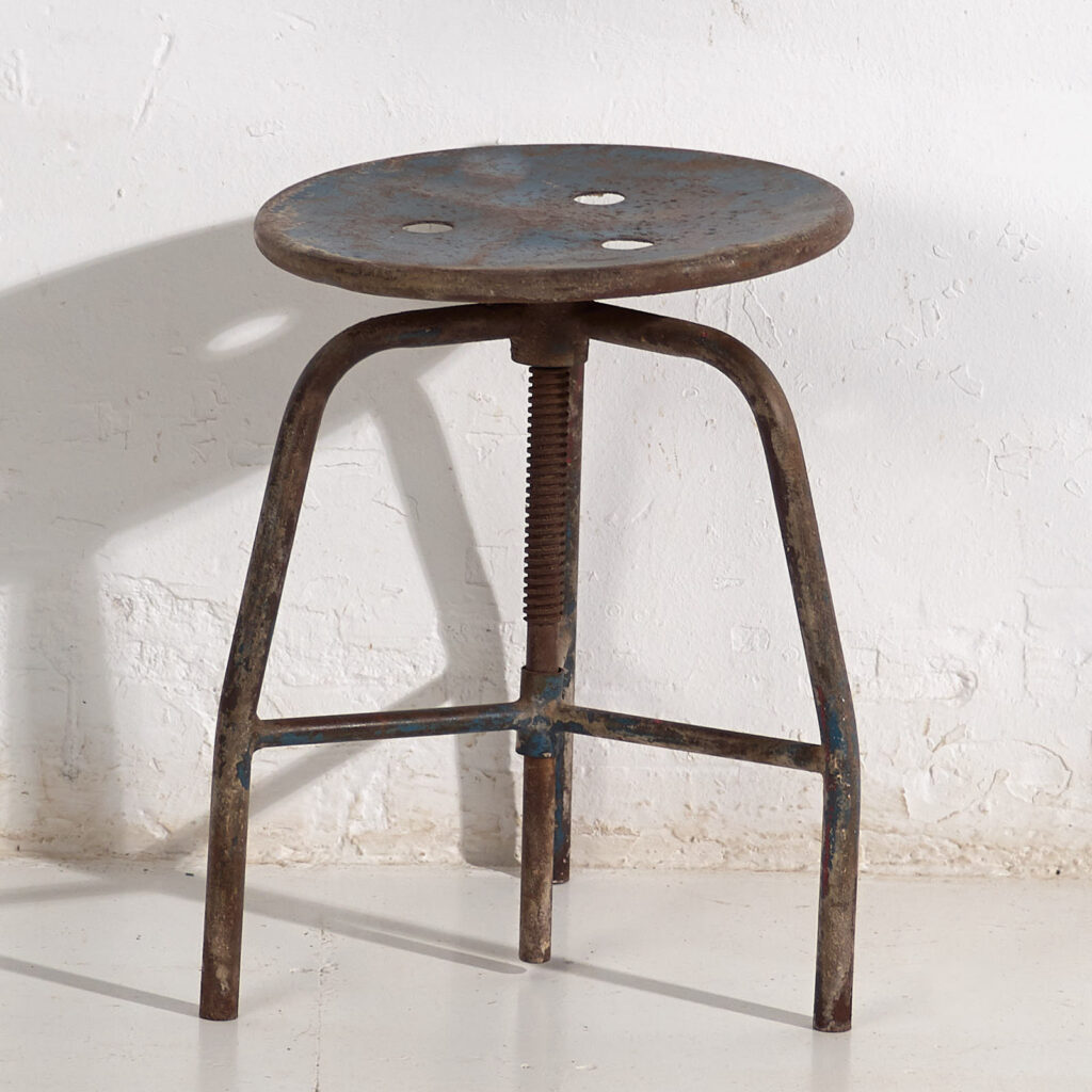Tabouret bleu de style industriel (c.1950) #8