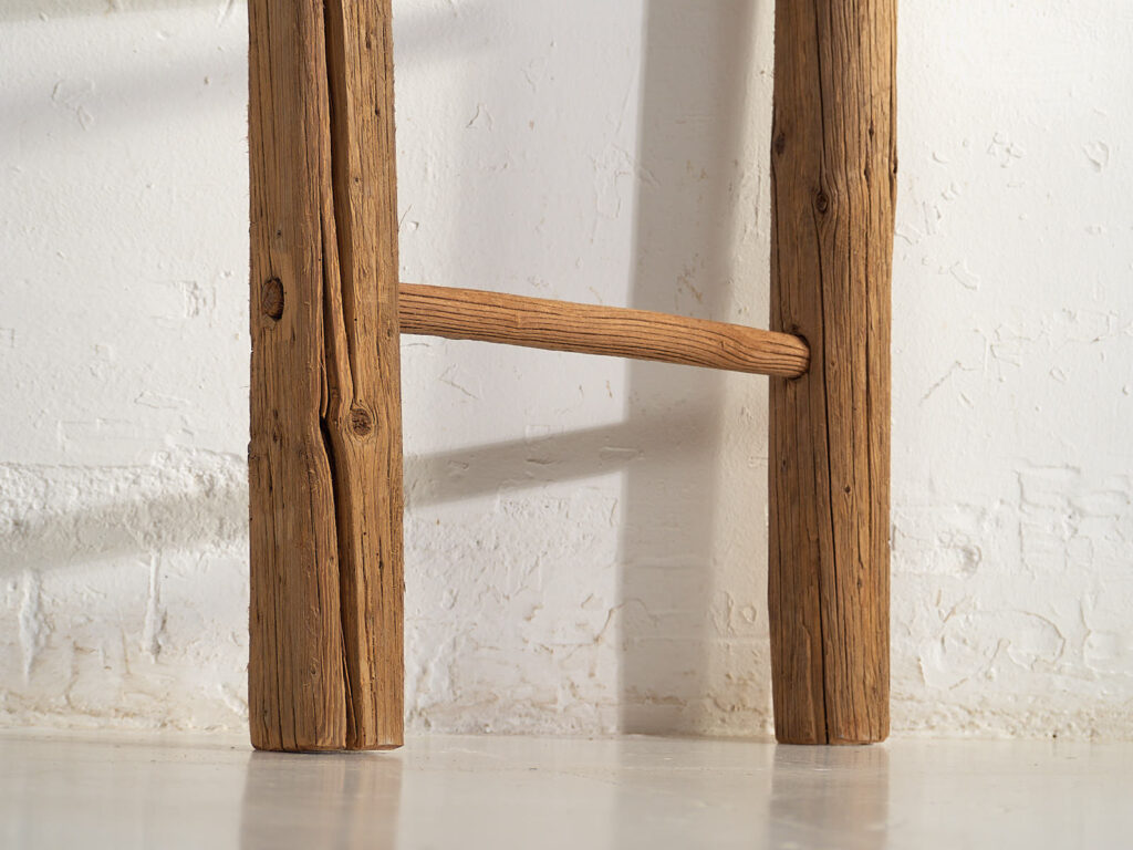 Antigua escalera decorativa de madera maciza (c.1920) #4