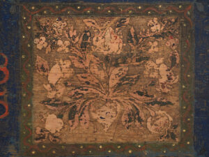 Antiguo baúl nupcial de color azul marino (Año 1855) #13