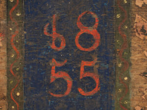 Antiguo baúl nupcial de color azul marino (Año 1855) #13