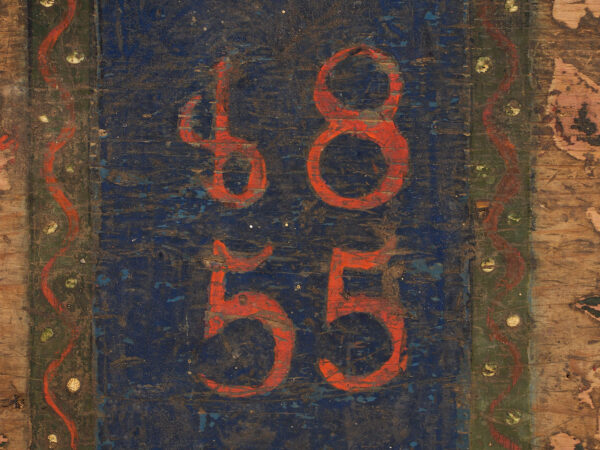 Antiguo baúl nupcial de color azul marino (Año 1855) #13