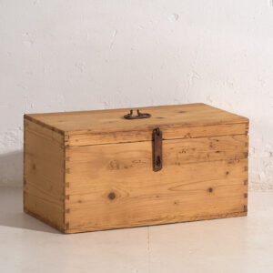 Coffre de voyage ancien en bois massif (c.1920) #2