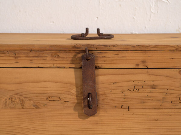 Antiguo cofre de viaje de madera maciza (c.1920) #2
