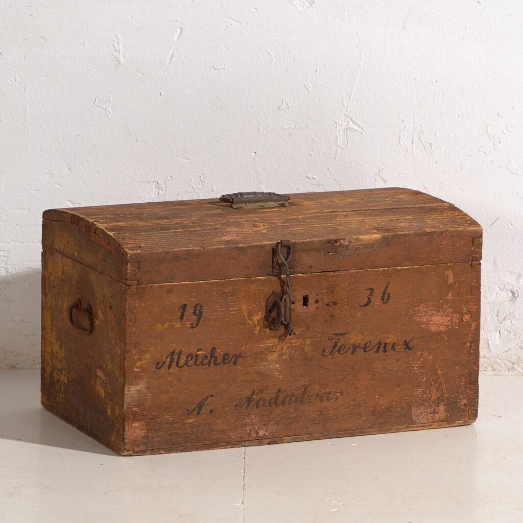 Cofre de viaje antiguo con inscripción original (Año 1936) #21