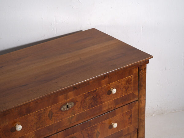 Ancienne commode Biedermeier à trois tiroirs (vers 1850) #1