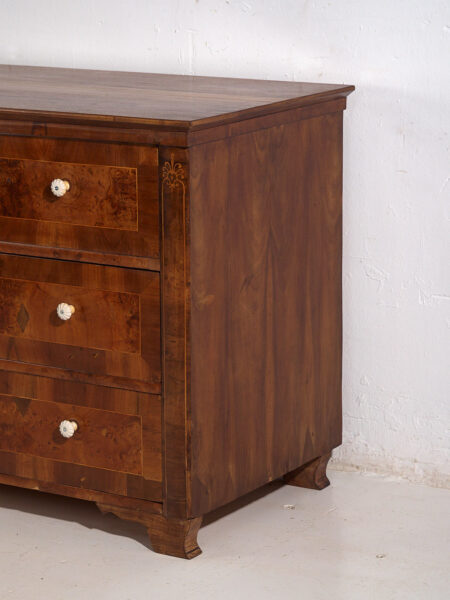 Ancienne commode Biedermeier à trois tiroirs (vers 1850) #1