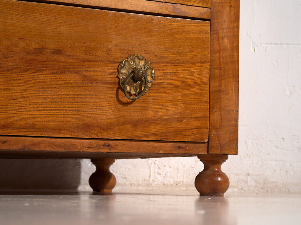 Antique Biedermeier chest of drawers with flower-shaped hardware (c.1850) #62