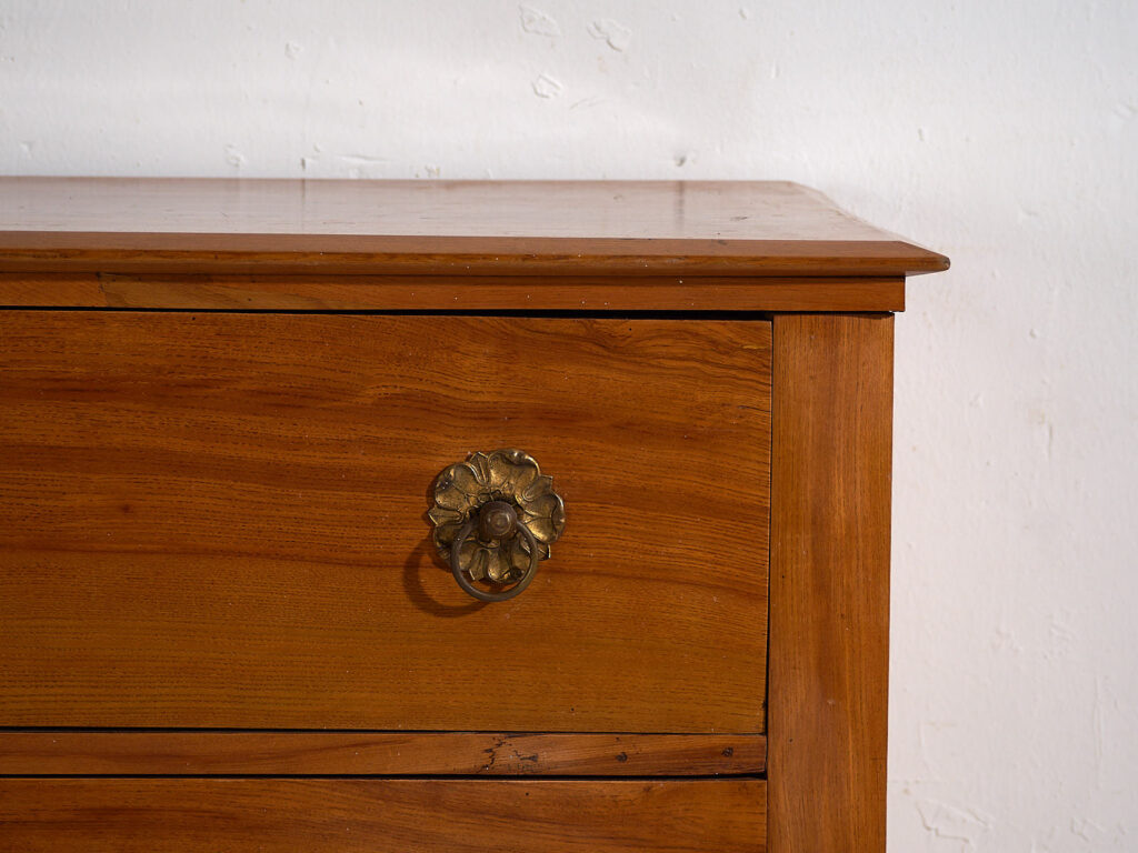 Antique Biedermeier chest of drawers with flower-shaped hardware (c.1850) #62